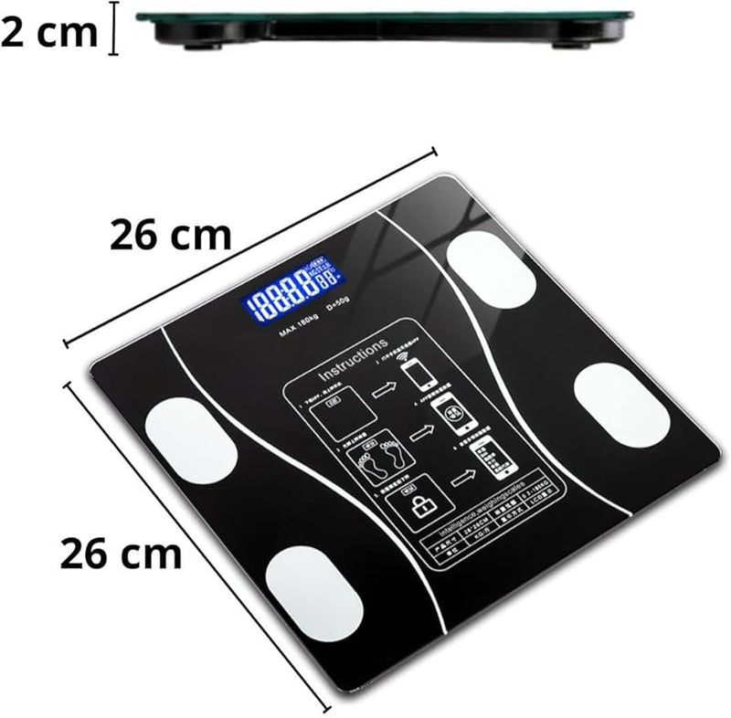 Balança Digital Bioimpedância Bluetooth - Até 180kg com Resultado no Celular
