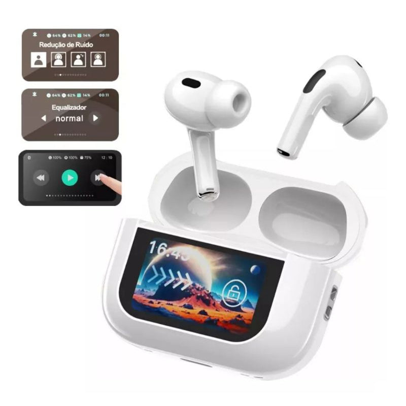 A10 Pro - Bluetooth 5.4 com Cancelamento de Ruído e Tela Touch – Android/iOS
