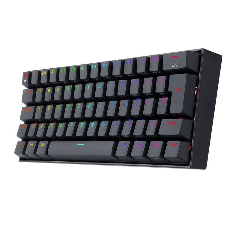 Teclado Mecânico K61 com Iluminação RGB Personalizável - Teclas Hot-Swappable, Design Ergonômico e Portátil